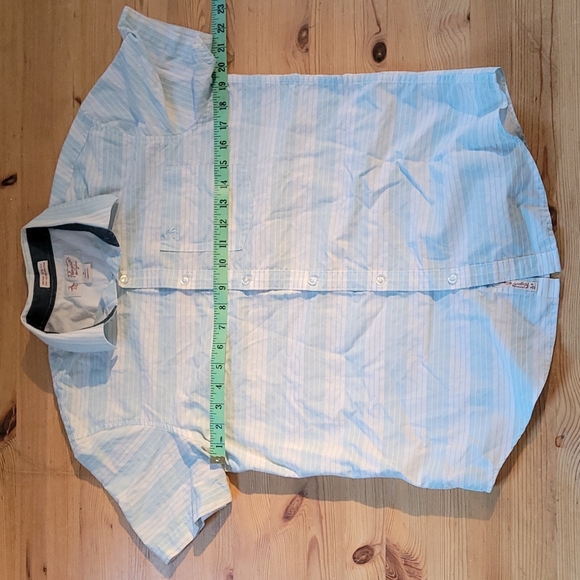 Original Penguin short sleeve button up blue white stripe heritage slim fit - Picture 7 of 8
